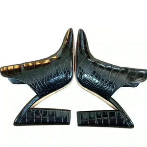 ALDO Woman’s Etalisien Black Crocodile Print Mule Size 8